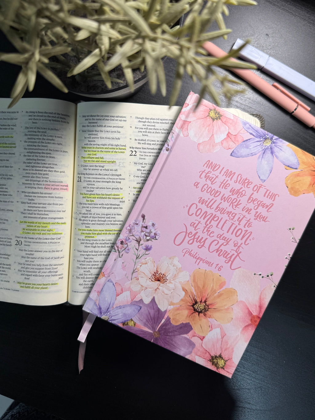Pink Garden Hardcover Journal