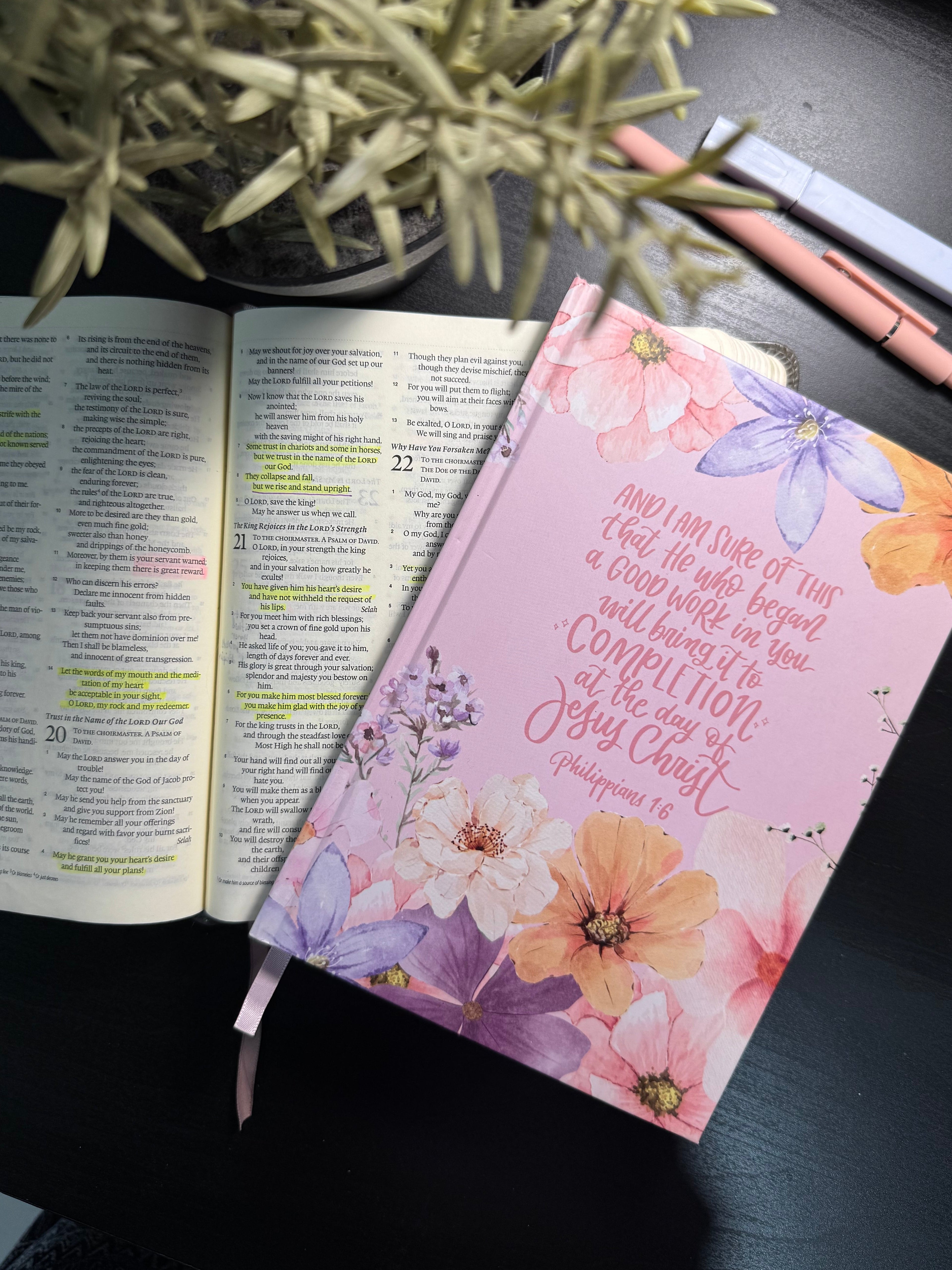 Pink Garden Hardcover Journal