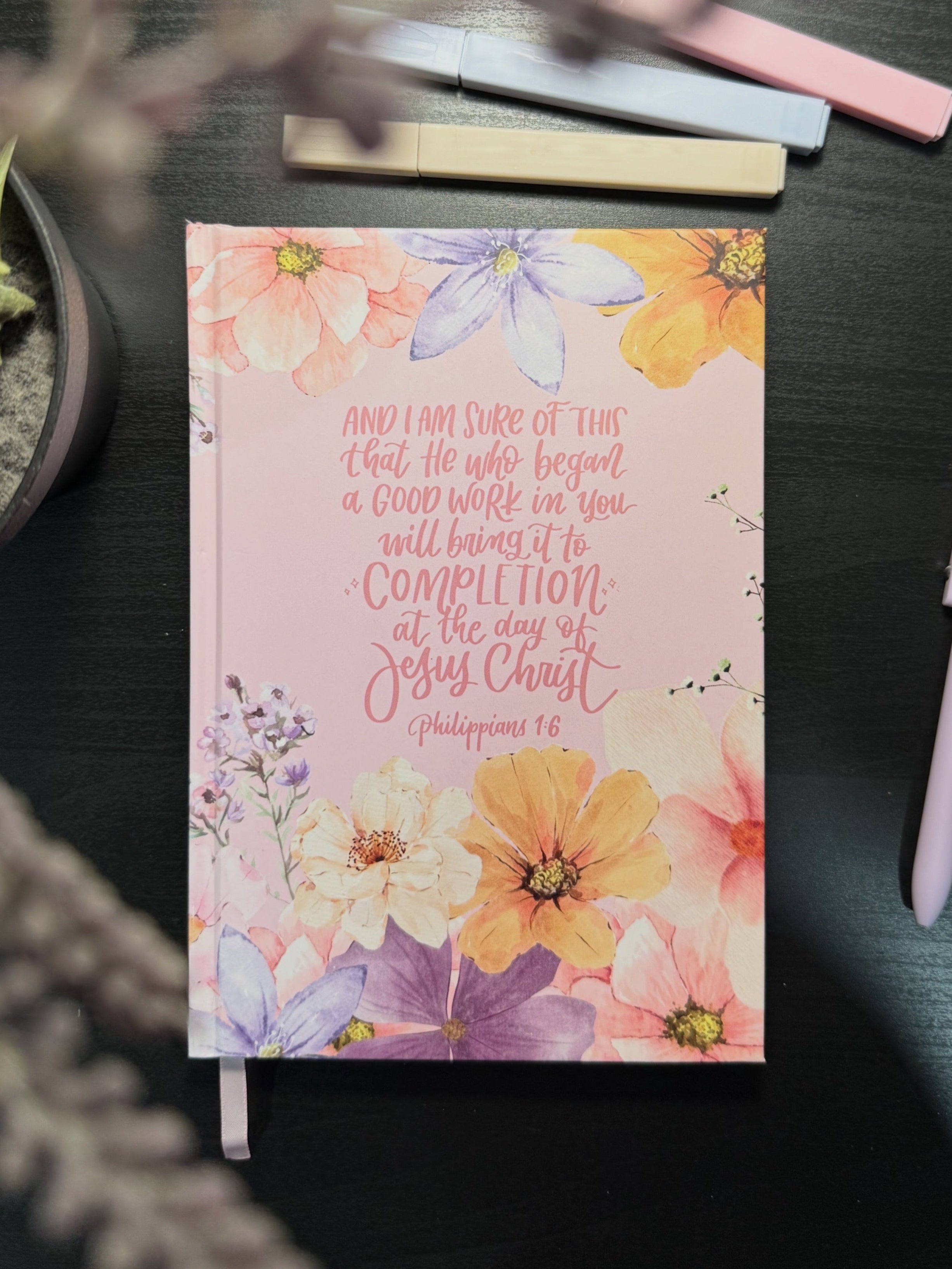 Pink Garden Hardcover Journal